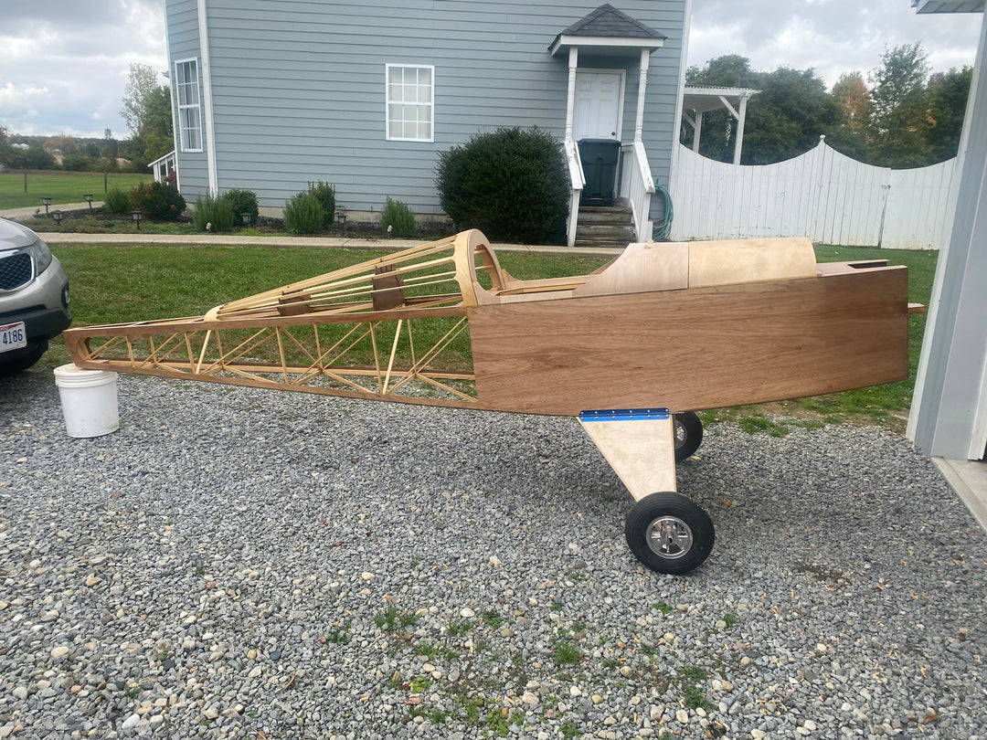 Mini-Max 1030R Ultralight Aircraft Project – Varnished, On Wheels